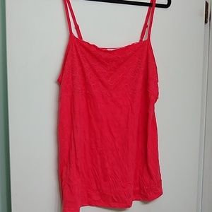 Maurices Plus Size 2 Coral Crinkle Cami